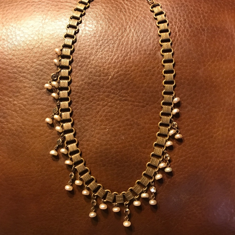 Liz Palacios choker with authentic pearls